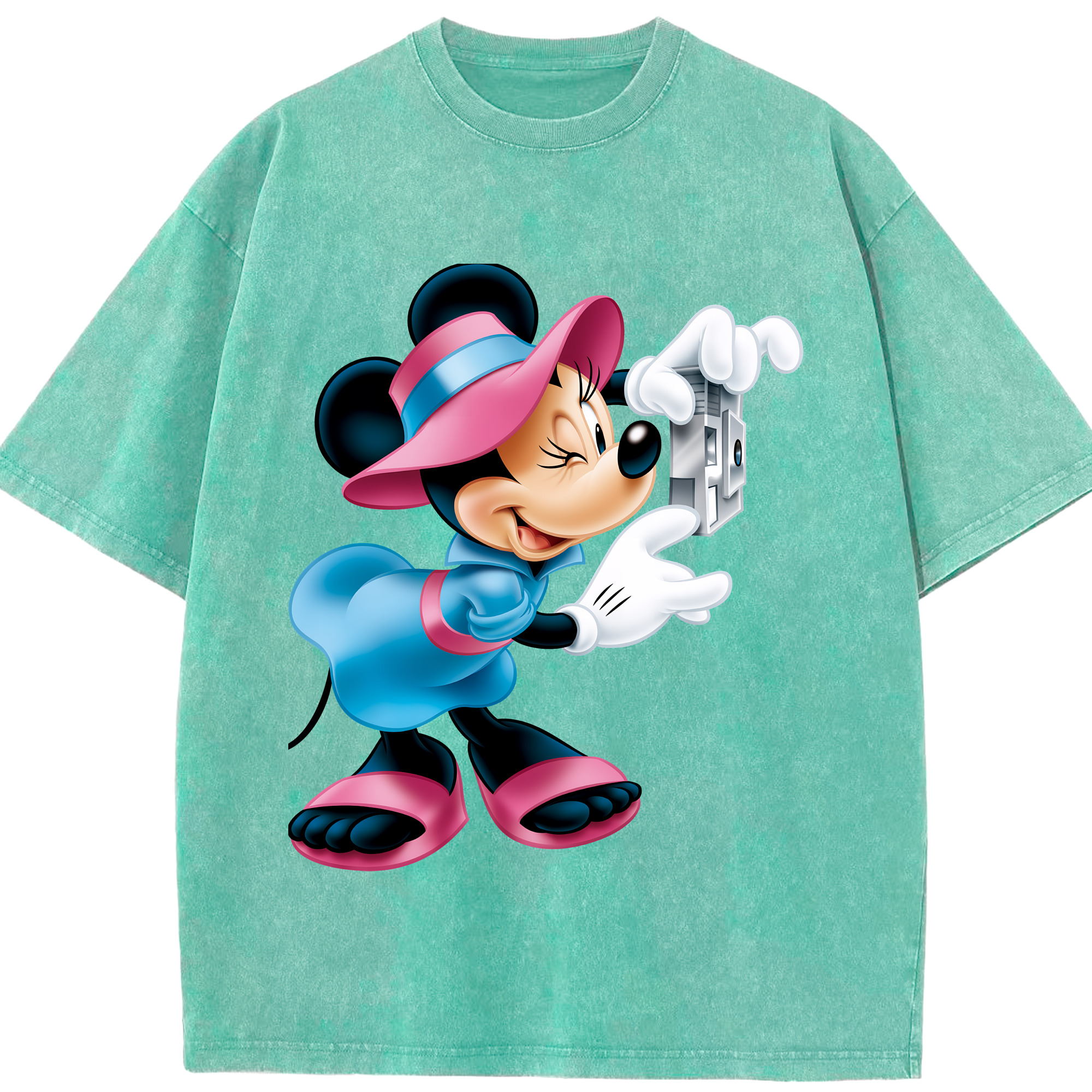 （画像用） ミッキーマウス Mickey Mouse 綿100% ヴィンテージ風 半袖Tシャツ（フロントプリント）